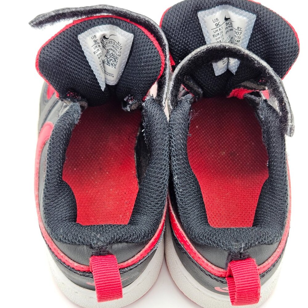 Nike Court Borough Low 2 Black Red White Toddler Boys Sneakers Sz 9C BQ5453-007 - Picture 6 of 12